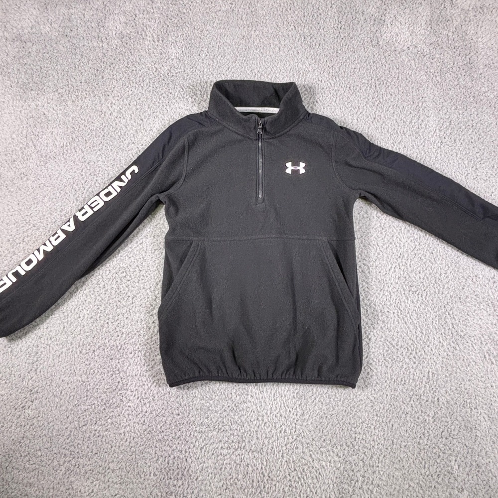 Under Armour Kids Black Fleece 1/2 Zip Pullover Sweatshirt Youth Medium YMD